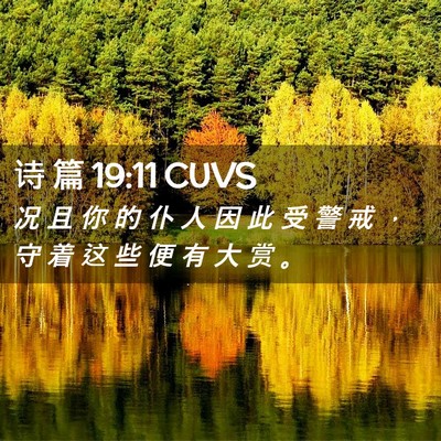 Picture 02 - 诗 篇 19:11 CUVS - 况 且 你 的 仆 人 因 此 受 警 戒 ， - Bible Verse Picture