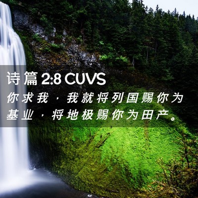 Picture 02 - 诗 篇 2:8 CUVS - 你 求 我 ， 我 就 将 列 国 赐 你 为 - Bible Verse Picture