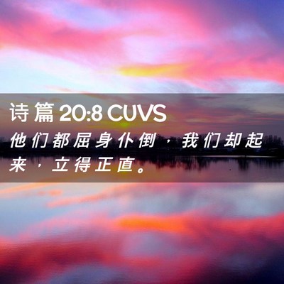 Picture 02 - 诗 篇 20:8 CUVS - 他 们 都 屈 身 仆 倒 ， 我 们 却 起 - Bible Verse Picture