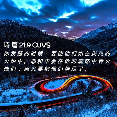 Picture 02 - 诗 篇 21:9 CUVS - 你 发 怒 的 时 候 ， 要 使 他 们 如 - Bible Verse Picture