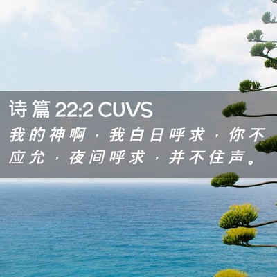 Picture 02 - 诗 篇 22:2 CUVS - 我 的 神 啊 ， 我 白 日 呼 求 ， 你 - Bible Verse Picture