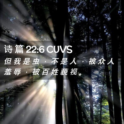 Picture 02 - 诗 篇 22:6 CUVS - 但 我 是 虫 ， 不 是 人 ， 被 众 人 - Bible Verse Picture