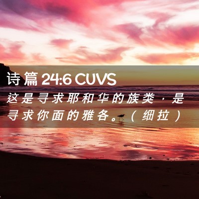 Picture 02 - 诗 篇 24:6 CUVS - 这 是 寻 求 耶 和 华 的 族 类 ， 是 - Bible Verse Picture