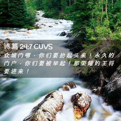 Picture 02 - 诗 篇 24:7 CUVS - 众 城 门 哪 ， 你 们 要 抬 起 头 来 - Bible Verse Picture