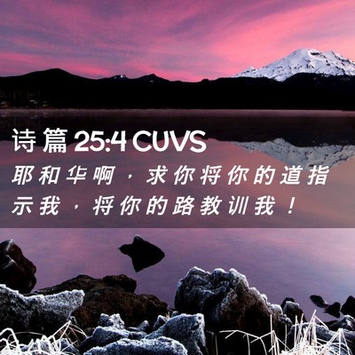 Picture 02 - 诗 篇 25:4 CUVS - 耶 和 华 啊 ， 求 你 将 你 的 道 指 - Bible Verse Picture