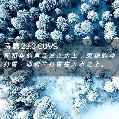 Picture 02 - 诗 篇 29:3 CUVS - 耶 和 华 的 声 音 发 在 水 上 ； 荣 - Bible Verse Picture
