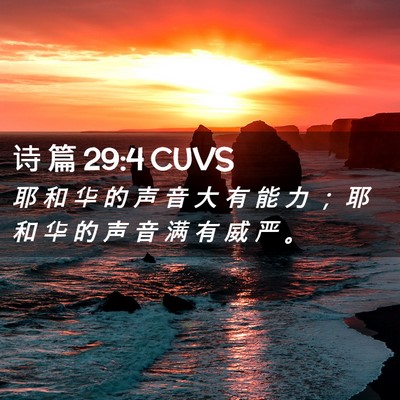Picture 02 - 诗 篇 29:4 CUVS - 耶 和 华 的 声 音 大 有 能 力 ； 耶 - Bible Verse Picture