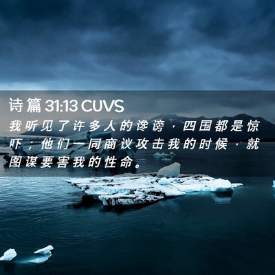 Picture 02 - 诗 篇 31:13 CUVS - 我 听 见 了 许 多 人 的 谗 谤 ， 四 - Bible Verse Picture