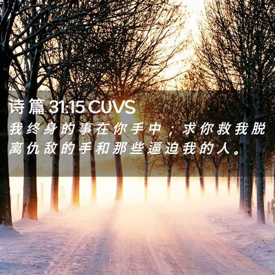 Picture 02 - 诗 篇 31:15 CUVS - 我 终 身 的 事 在 你 手 中 ； 求 你 - Bible Verse Picture