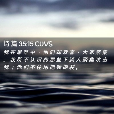 Picture 02 - 诗 篇 35:15 CUVS - 我 在 患 难 中 ， 他 们 却 欢 喜 ， - Bible Verse Picture