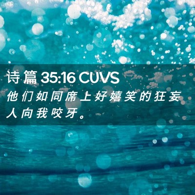 Picture 02 - 诗 篇 35:16 CUVS - 他 们 如 同 席 上 好 嬉 笑 的 狂 妄 - Bible Verse Picture