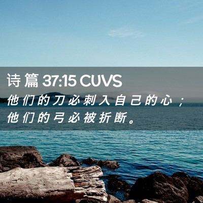 Picture 02 - 诗 篇 37:15 CUVS - 他 们 的 刀 必 刺 入 自 己 的 心 ； - Bible Verse Picture