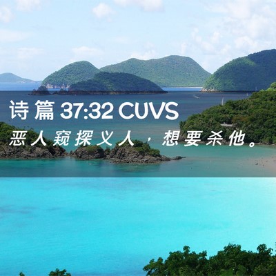 Picture 02 - 诗 篇 37:32 CUVS - 恶 人 窥 探 义 人 ， 想 要 杀 他 - Bible Verse Picture