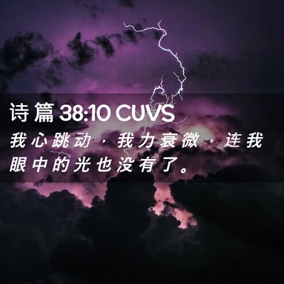 Picture 02 - 诗 篇 38:10 CUVS - 我 心 跳 动 ， 我 力 衰 微 ， 连 我 - Bible Verse Picture