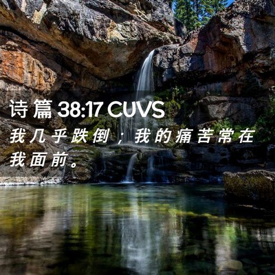 Picture 02 - 诗 篇 38:17 CUVS - 我 几 乎 跌 倒 ； 我 的 痛 苦 常 在 - Bible Verse Picture