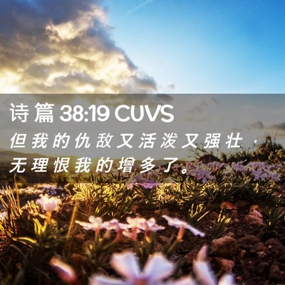 Picture 02 - 诗 篇 38:19 CUVS - 但 我 的 仇 敌 又 活 泼 又 强 壮 ， - Bible Verse Picture