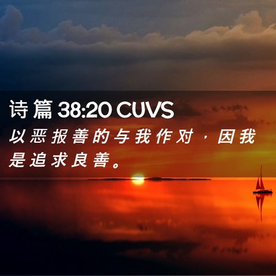 Picture 02 - 诗 篇 38:20 CUVS - 以 恶 报 善 的 与 我 作 对 ， 因 我 - Bible Verse Picture