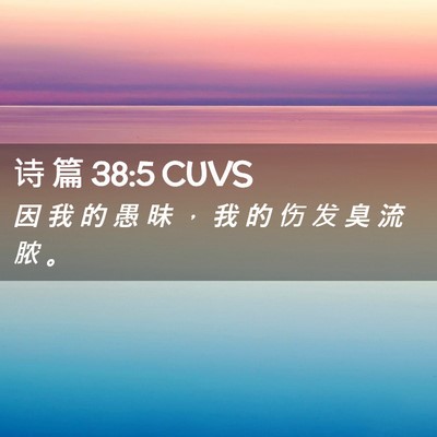 Picture 02 - 诗 篇 38:5 CUVS - 因 我 的 愚 昧 ， 我 的 伤 发 臭 流 - Bible Verse Picture