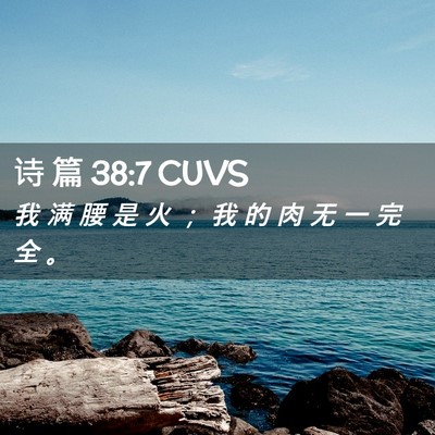 Picture 02 - 诗 篇 38:7 CUVS - 我 满 腰 是 火 ； 我 的 肉 无 一 完 - Bible Verse Picture