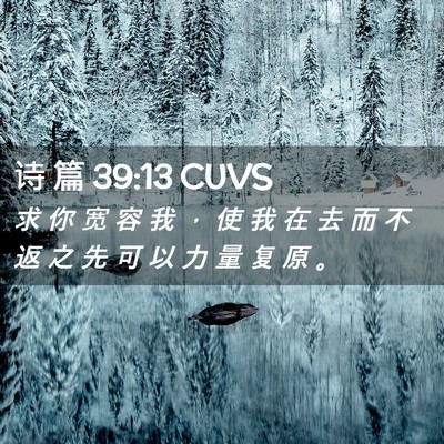 Picture 02 - 诗 篇 39:13 CUVS - 求 你 宽 容 我 ， 使 我 在 去 而 不 - Bible Verse Picture