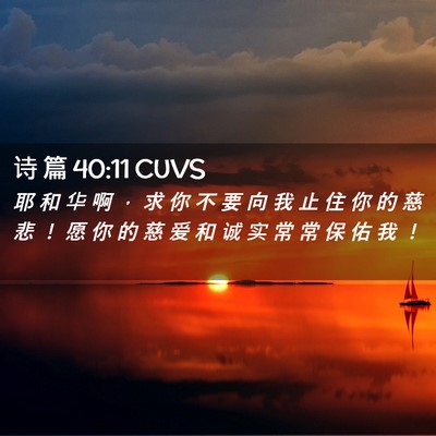 Picture 02 - 诗 篇 40:11 CUVS - 耶 和 华 啊 ， 求 你 不 要 向 我 止 - Bible Verse Picture
