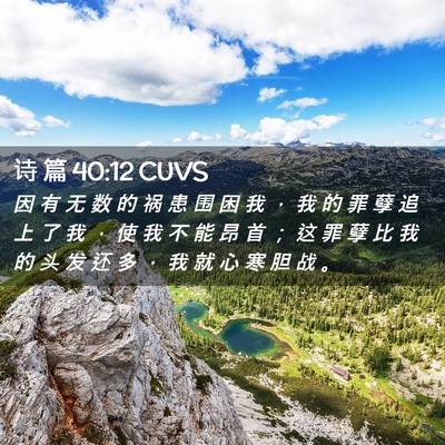 Picture 02 - 诗 篇 40:12 CUVS - 因 有 无 数 的 祸 患 围 困 我 ， 我 - Bible Verse Picture