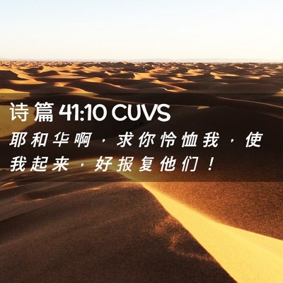 Picture 02 - 诗 篇 41:10 CUVS - 耶 和 华 啊 ， 求 你 怜 恤 我 ， 使 - Bible Verse Picture