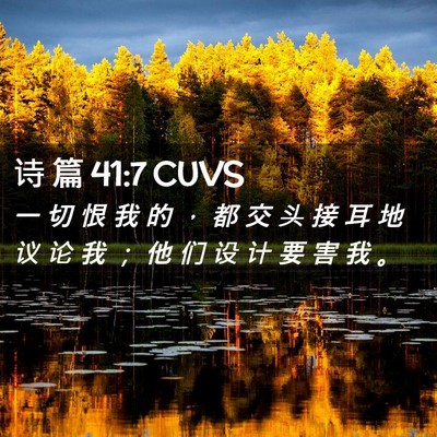 Picture 02 - 诗 篇 41:7 CUVS - 一 切 恨 我 的 ， 都 交 头 接 耳 地 - Bible Verse Picture