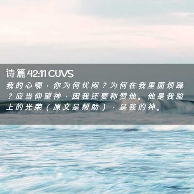 Picture 02 - 诗 篇 42:11 CUVS - 我 的 心 哪 ， 你 为 何 忧 闷 ？ 为 - Bible Verse Picture
