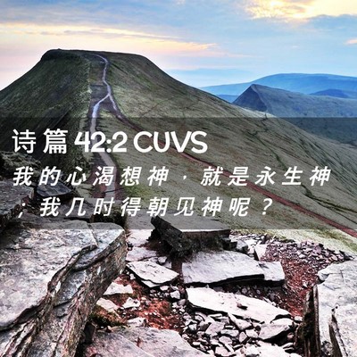 Picture 02 - 诗 篇 42:2 CUVS - 我 的 心 渴 想 神 ， 就 是 永 生 神 - Bible Verse Picture