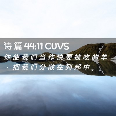 Picture 02 - 诗 篇 44:11 CUVS - 你 使 我 们 当 作 快 要 被 吃 的 羊 - Bible Verse Picture
