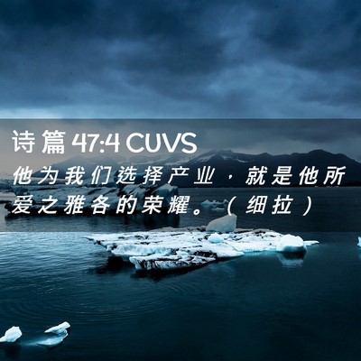 Picture 02 - 诗 篇 47:4 CUVS - 他 为 我 们 选 择 产 业 ， 就 是 他 - Bible Verse Picture