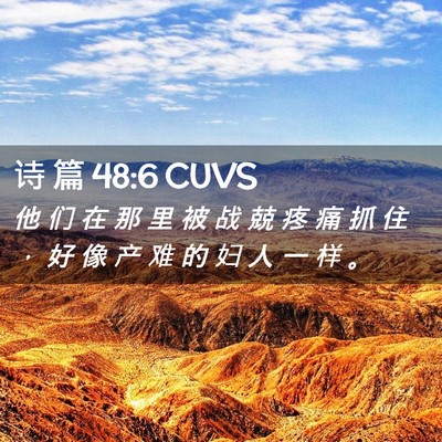 Picture 02 - 诗 篇 48:6 CUVS - 他 们 在 那 里 被 战 兢 疼 痛 抓 住 - Bible Verse Picture