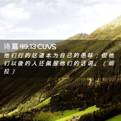 Picture 02 - 诗 篇 49:13 CUVS - 他 们 行 的 这 道 本 为 自 己 的 愚 - Bible Verse Picture