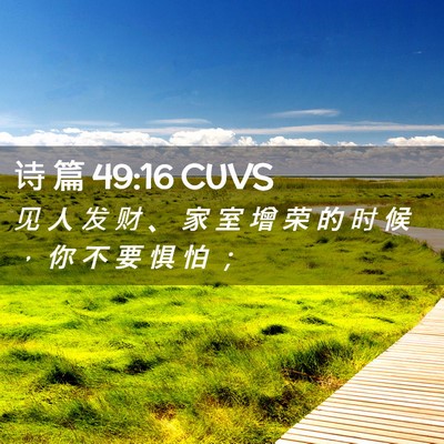 Picture 02 - 诗 篇 49:16 CUVS - 见 人 发 财 、 家 室 增 荣 的 时 候 - Bible Verse Picture