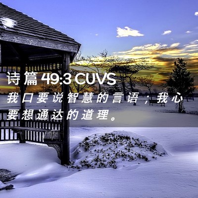 Picture 02 - 诗 篇 49:3 CUVS - 我 口 要 说 智 慧 的 言 语 ； 我 心 - Bible Verse Picture
