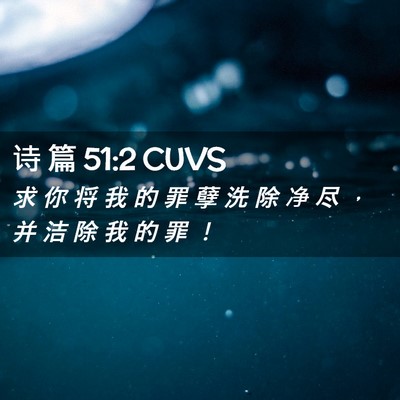 Picture 02 - 诗 篇 51:2 CUVS - 求 你 将 我 的 罪 孽 洗 除 净 尽 ， - Bible Verse Picture