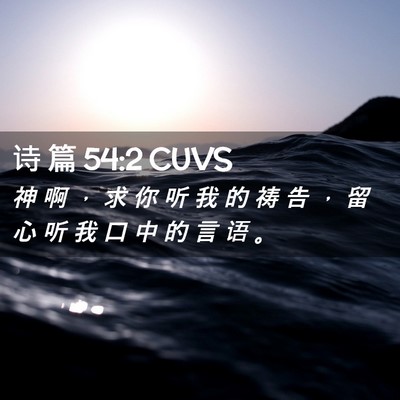 Picture 02 - 诗 篇 54:2 CUVS - 神 啊 ， 求 你 听 我 的 祷 告 ， 留 - Bible Verse Picture