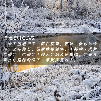 Picture 02 - 诗 篇 57:1 CUVS - （ 大 卫 逃 避 扫 罗 ， 藏 在 洞 里 - Bible Verse Picture