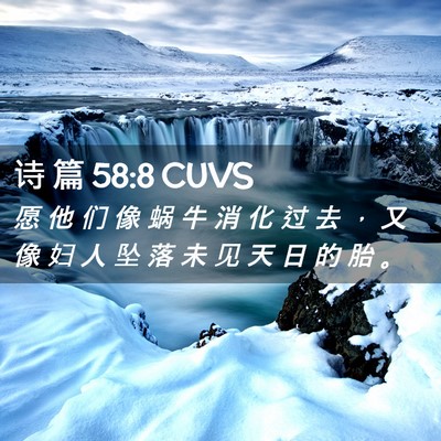 Picture 02 - 诗 篇 58:8 CUVS - 愿 他 们 像 蜗 牛 消 化 过 去 ， 又 - Bible Verse Picture