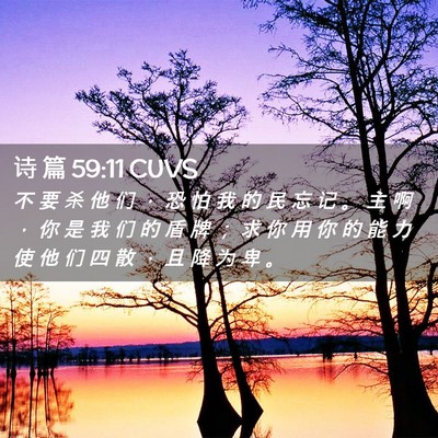 Picture 02 - 诗 篇 59:11 CUVS - 不 要 杀 他 们 ， 恐 怕 我 的 民 忘 - Bible Verse Picture