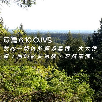Picture 02 - 诗 篇 6:10 CUVS - 我 的 一 切 仇 敌 都 必 羞 愧 ， 大 - Bible Verse Picture