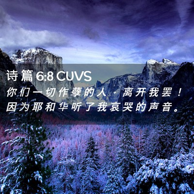 Picture 02 - 诗 篇 6:8 CUVS - 你 们 一 切 作 孽 的 人 ， 离 开 我 - Bible Verse Picture