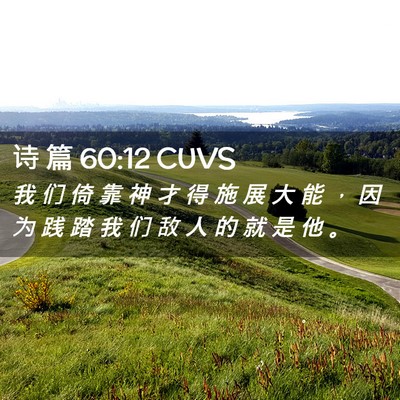 Picture 02 - 诗 篇 60:12 CUVS - 我 们 倚 靠 神 才 得 施 展 大 能 ， - Bible Verse Picture