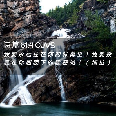 Picture 02 - 诗 篇 61:4 CUVS - 我 要 永 远 住 在 你 的 帐 幕 里 ！ - Bible Verse Picture