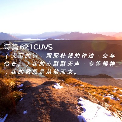 Picture 02 - 诗 篇 62:1 CUVS - （ 大 卫 的 诗 ， 照 耶 杜 顿 的 作 - Bible Verse Picture