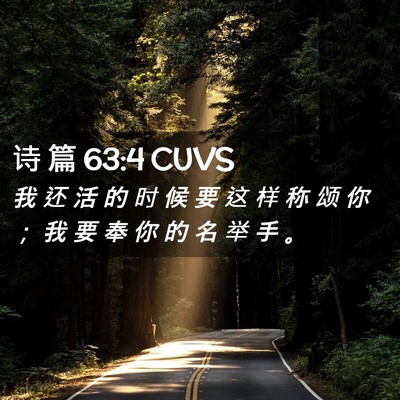 Picture 02 - 诗 篇 63:4 CUVS - 我 还 活 的 时 候 要 这 样 称 颂 你 - Bible Verse Picture