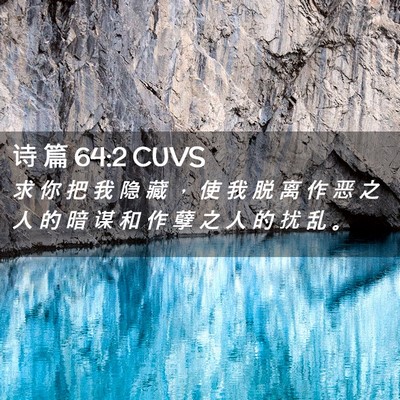 Picture 02 - 诗 篇 64:2 CUVS - 求 你 把 我 隐 藏 ， 使 我 脱 离 作 - Bible Verse Picture