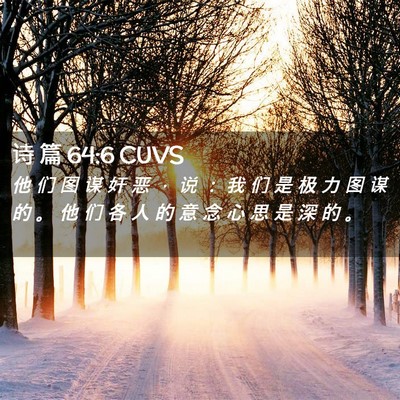 Picture 02 - 诗 篇 64:6 CUVS - 他 们 图 谋 奸 恶 ， 说 ： 我 们 是 - Bible Verse Picture