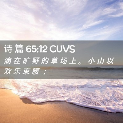 Picture 02 - 诗 篇 65:12 CUVS - 滴 在 旷 野 的 草 场 上 。 小 山 以 - Bible Verse Picture
